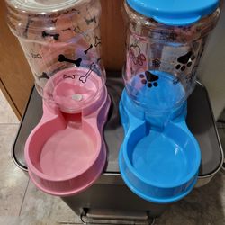 Dog Food And Water Bowl