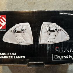 1987-93 Mustang Clear Corner Lights - Foxbody