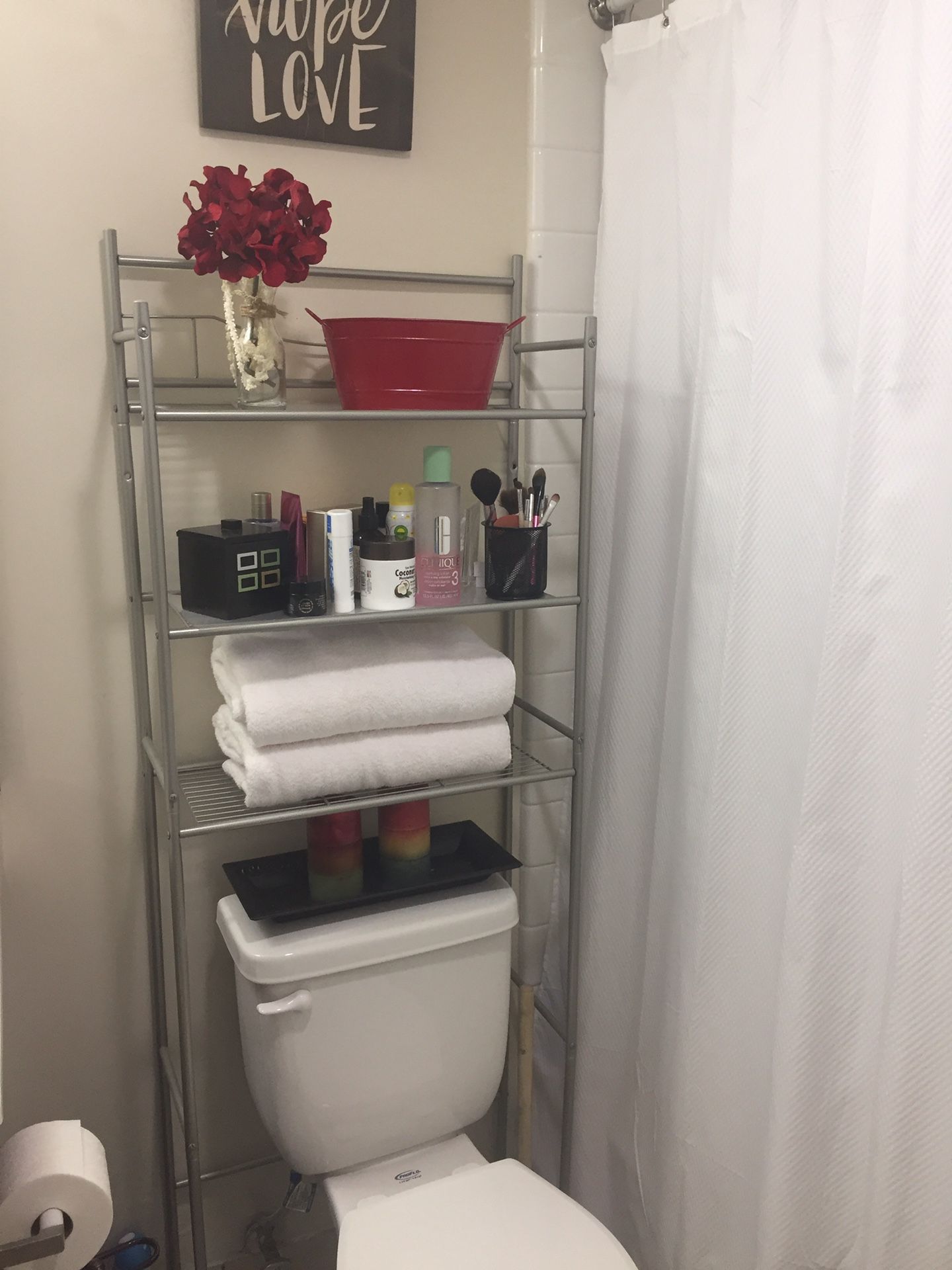 Over-toilet shelves