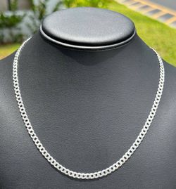 Jewelry .925 sterling silver Curb link chain necklace 22.00” 4.50mm