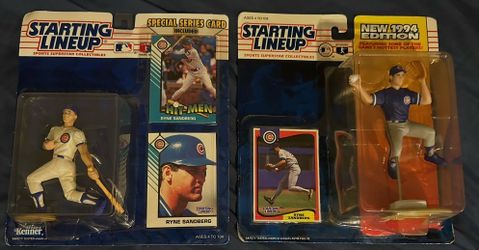 Ryne Sandberg Starting Lineup Lot – 1993 & 1994 Cubs Sealed Figures + Cards
