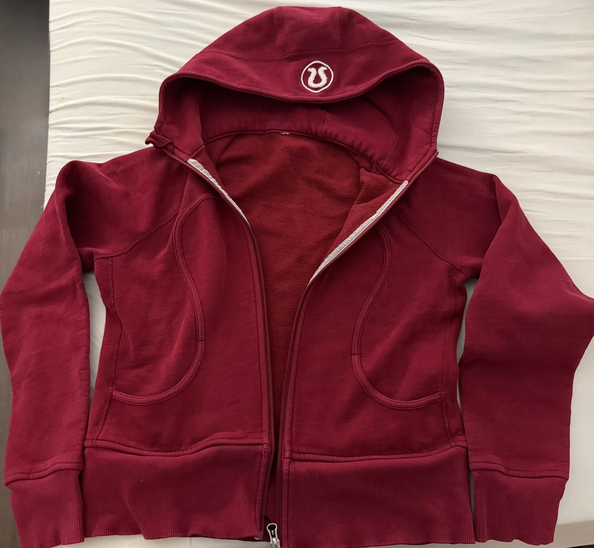 Lulu Lemon - Red Full Zip Hoodie - Size 8