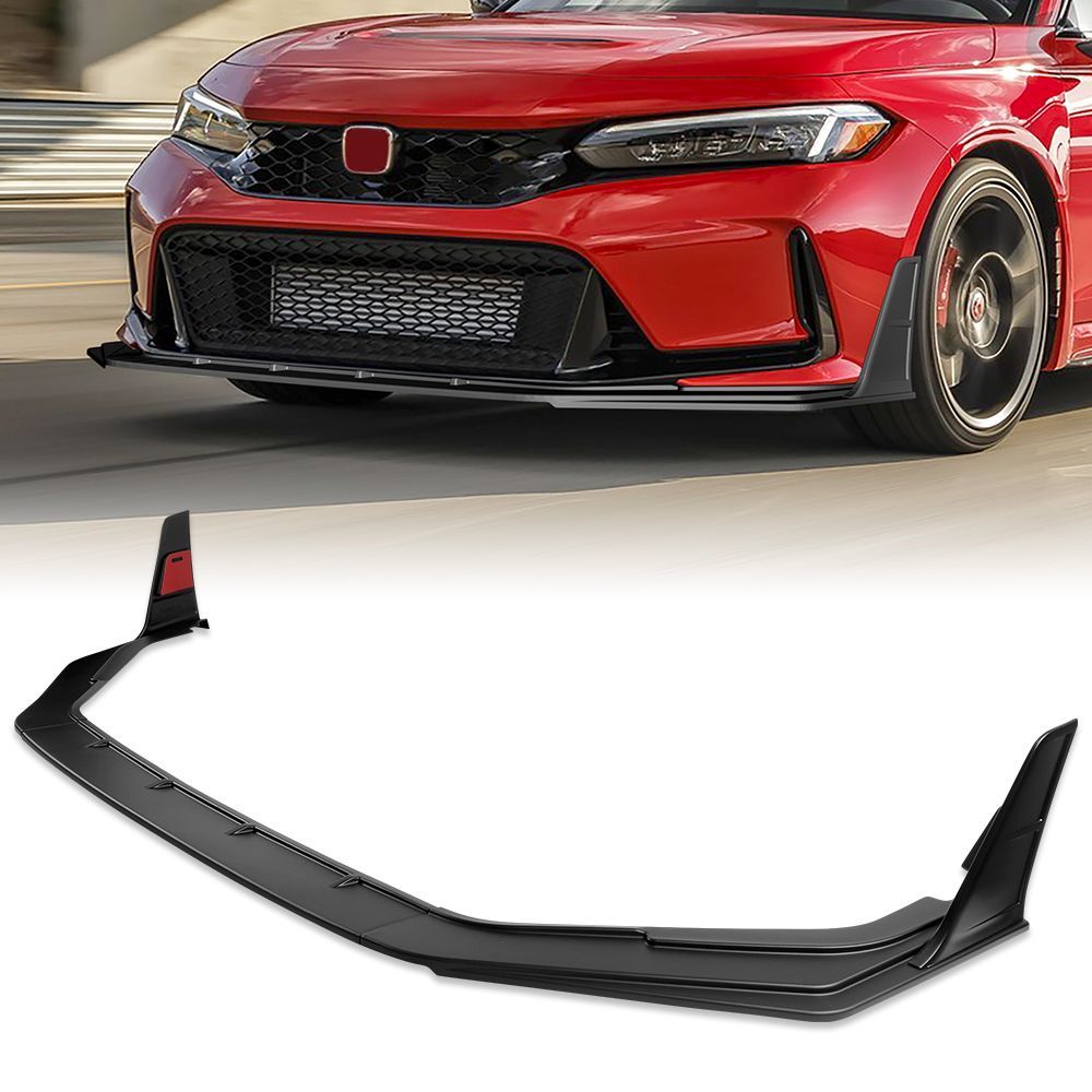 For 2023 2024 2025 2026 Honda Civic Type-R FL5 Black Front Bumper Lip Spoiler Splitter -(2-PU-205