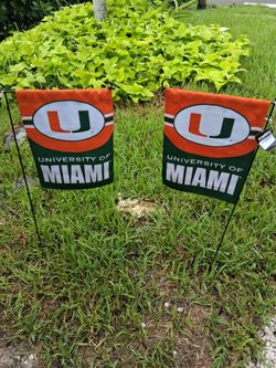 University of Miami Garden Flags – Set of 2