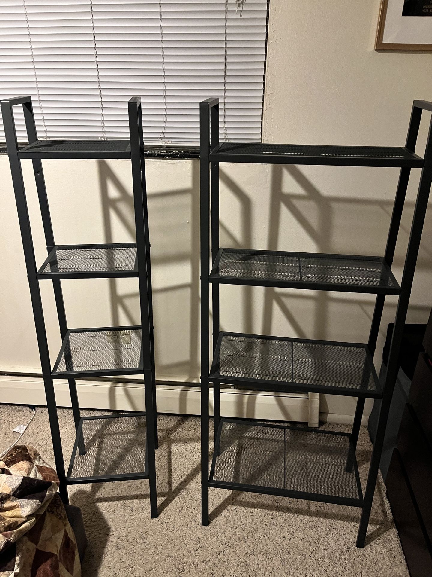 IKEA Dark Grey Tiered Metal Shelves