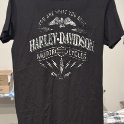 Smoky Mountain Harley Davidson Mens Pocket T-Shirt Black no size tag. 23.5” pit to pit, 31” length. Distressed style 