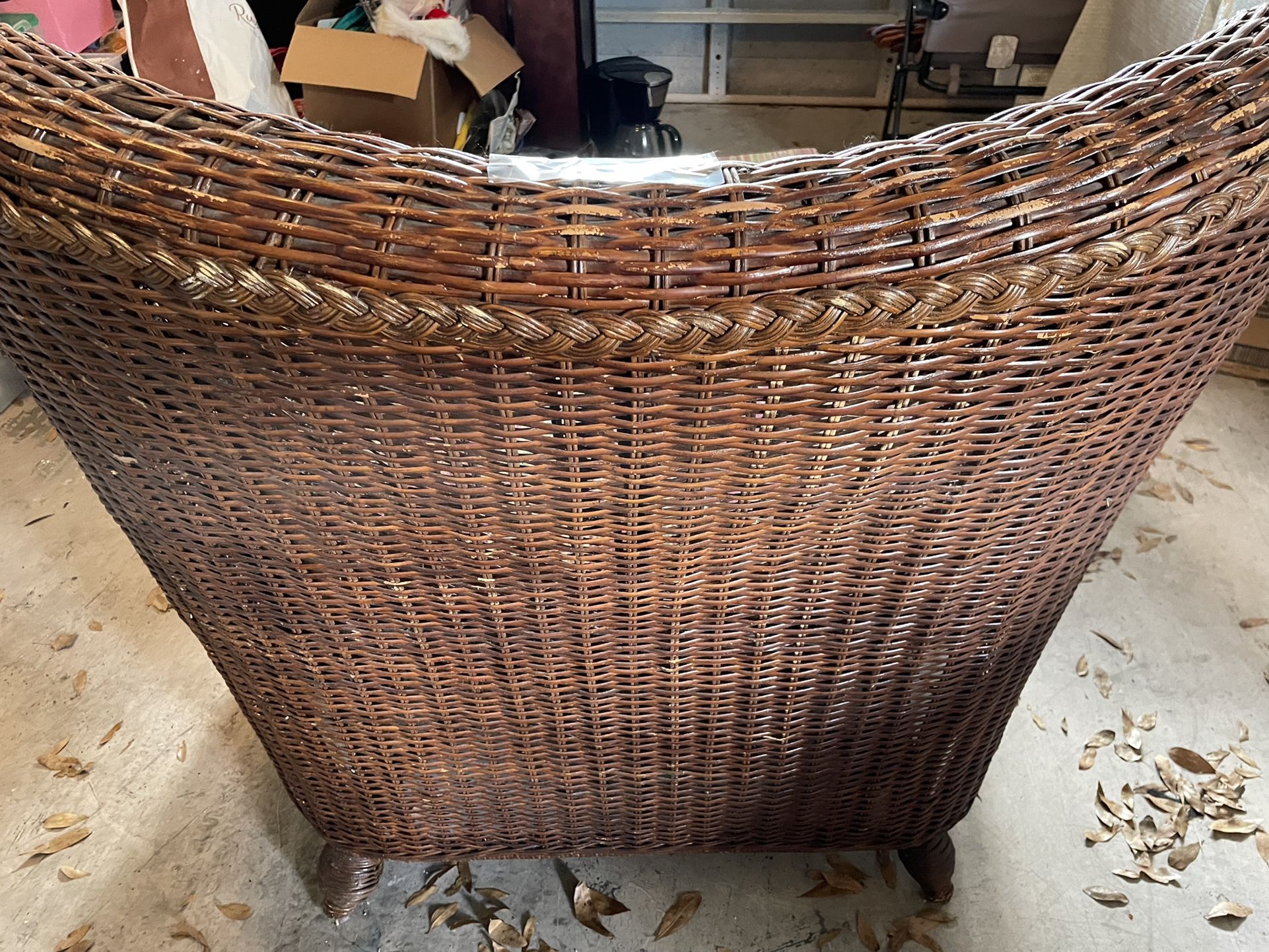 Vintage Pier One Wicker Chair WIth Ottoman