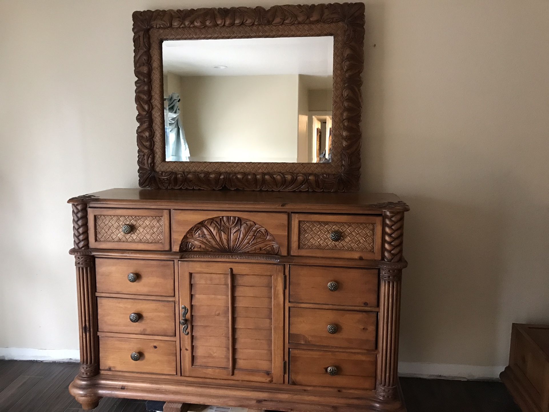 Palm Court Collection Bedroom Set Armoire Dresser Night Stand