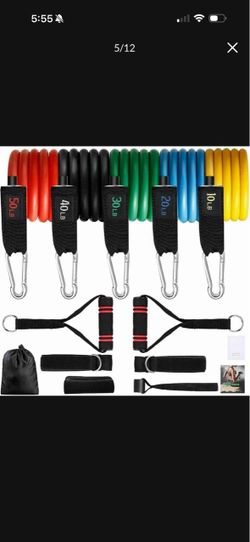 Intey 13-Pcs Portable Resistance Bands with Door Anchor, Handles, and Ankle Straps Home Workout Set