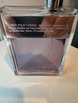 Vintage Prada Amber Pour Homme Tester - “Lilac/Purple Juice” - 100 ml. Over 95% full. Includes tester box.