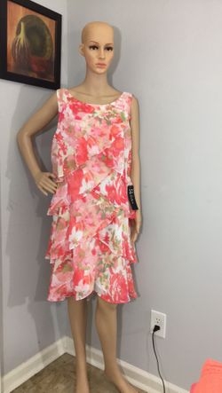 S.L. Fashions Floral Pink Dress