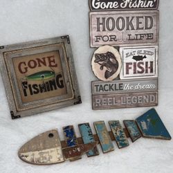 Mens Fishing Wall Signs Fathers Day Gift 