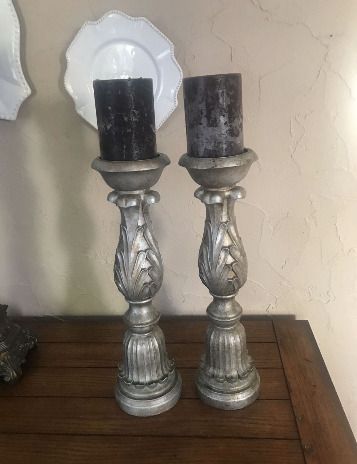 Set of Candle Holders w/ Candles