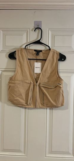 Forever 21 Beige Utility Cargo Vest