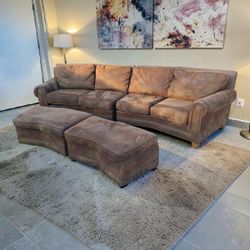 Brown u sectional sofa
