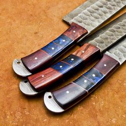 Handmade Damascus Steel 3 Piece Chef Knife Set