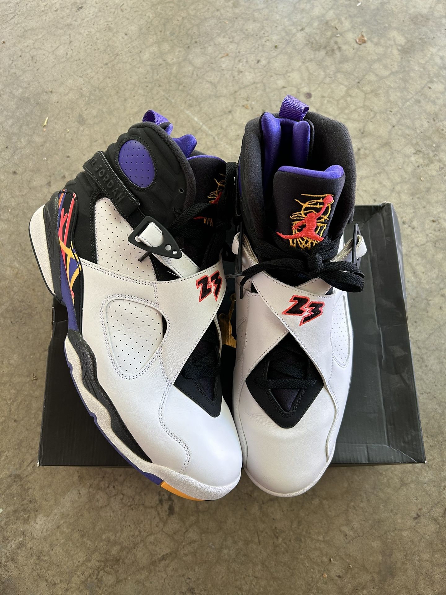 White Jordan 8s Size 13