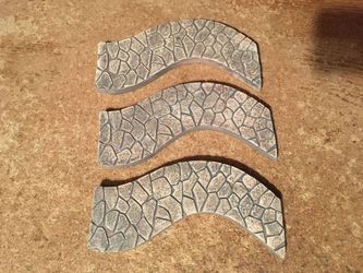 Lot of three curved fairy path 7-in garden decor May rich company