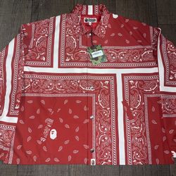 BAPE BANDANA PRINT RELAXED COACH JACKET 