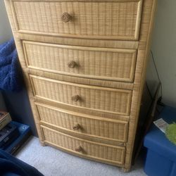 Wicker dresser and night stand