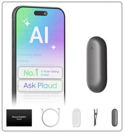 Plaud NotePin Smart Voice Recorder - 64 GB + Transcription with AI
