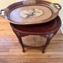 End table with removable tray