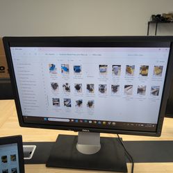 Dell 24 inch monitor with VGA cable and HDMI converter