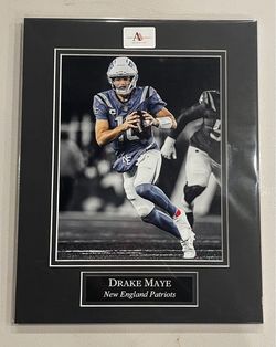 Drake Maye New England Patriots 8x10 Photo Matted 11x14