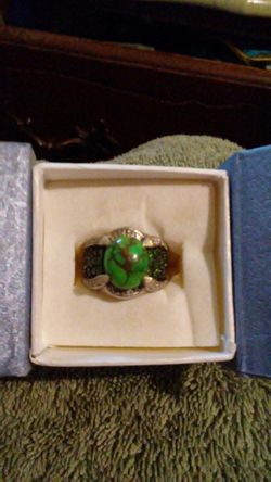 Sterling Silver, Mojave Turquoise & Green Apatite