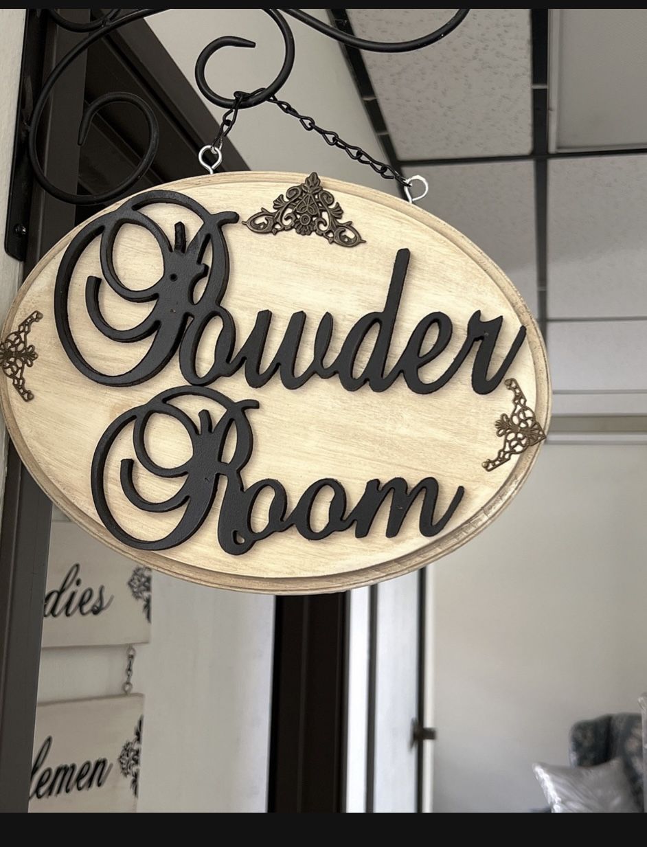 Handmade Shabby Chic Bathroom Sign