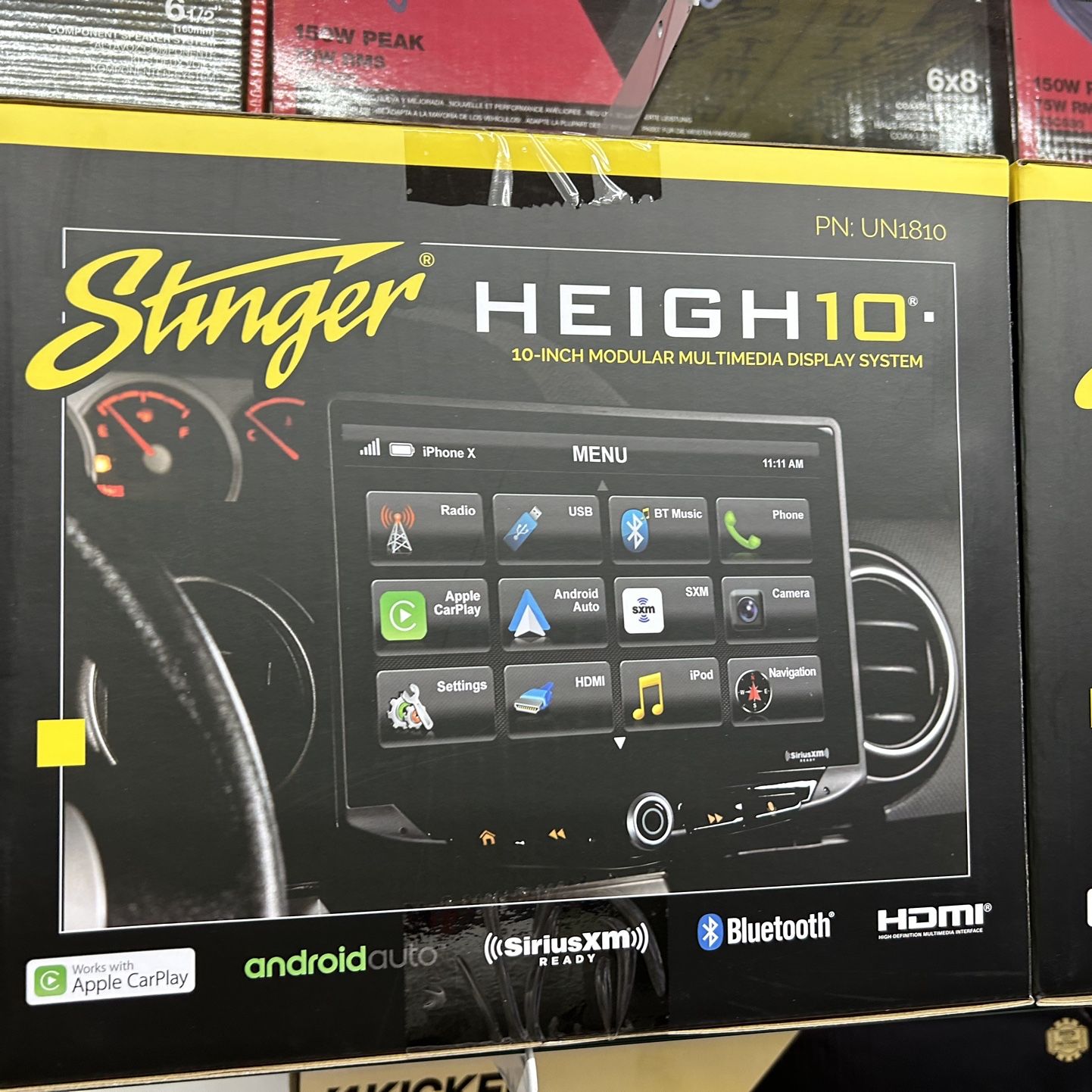 Stinger Heigh 10 Bluetooth, Apple Carplay, Touchscreen, Stereo System