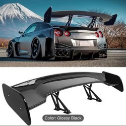 57Inch Universal Rear Spoiler GT Style ABS Racing Spoiler Wing Lightweight Rear Trunk Spoiler Wing Lid Tail Deck Weatherproof Spoiler with Accessories