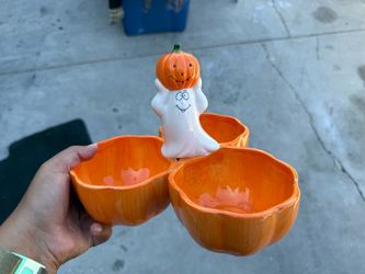 Ghost/Pumpkin Glass Snack Holder