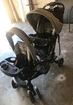 Sit and stand double stroller