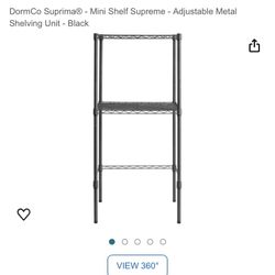 DormCo Suprima® - Mini Shelf Supreme - Adjustable Metal Shelving Unit - Black