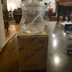 Princess House 3 PC Crystal Jelly/Jam Condiment Jar #345