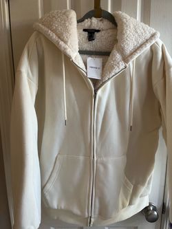 Forever 21 Sherpa-Lined Zip-Up Hoodie