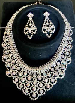 Swarovski Crystal Necklace and Earrings &80