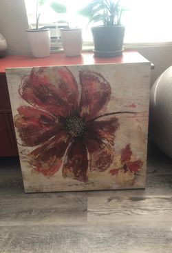 Red and gold flower canvas picture