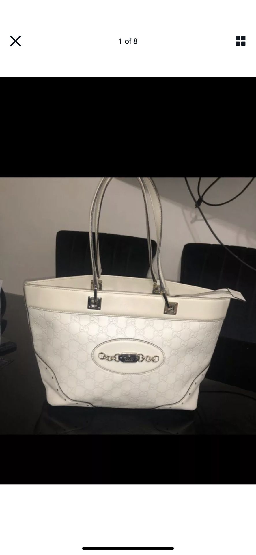 Gucci leather white bag limited edition tote