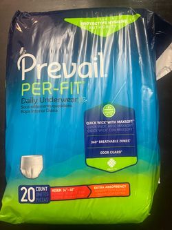 Prevail Per-Fit Adult Protective Underwear – Medium – 20 Count – New