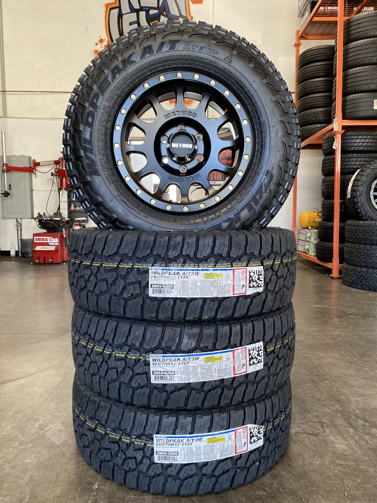 New Method NV305 17in Wheels and Tires 265/70R17 Falken Wildpeak AT3 ...