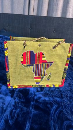 Green Afrocentric tote bag 
