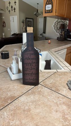 Wine Bottle Shaped Plaque 