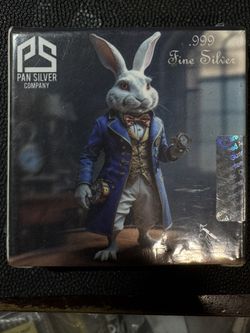 #89 LIMITED EDITION PAN SILVER — WHITE RABBIT STEAMPUNK BAR