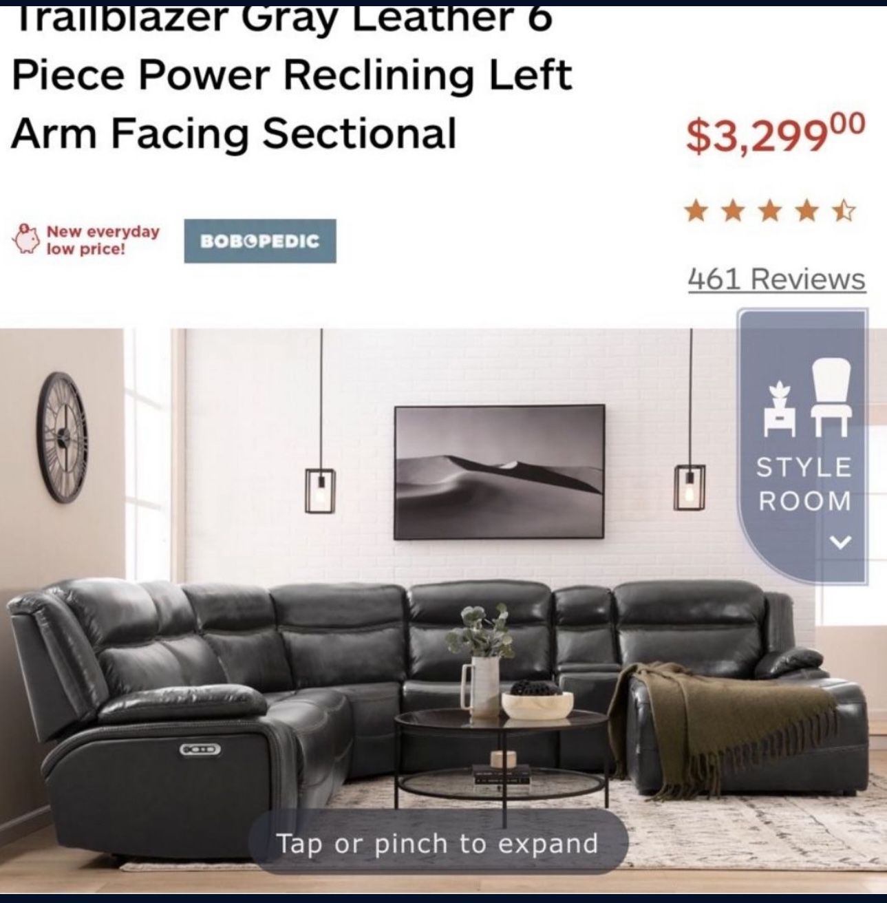100% Leather Section Couch