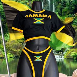 Bikini Custom Bikini Jamaica Crop Top Bikini Set 