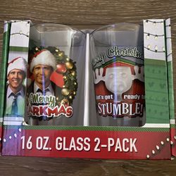 National Lampoons National Vacation Christmas Glass Set.