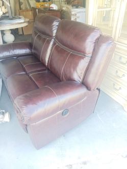 Ashley Zephen Mahogany Reclining Power Chair Loveseat