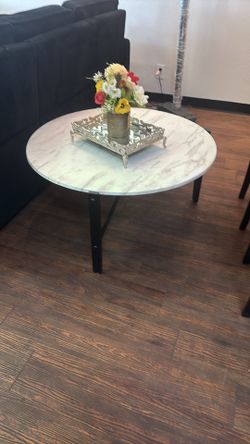 White Top Round Coffee Table 